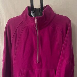 Lululemon Scuba Half Zip Sweatshirt Women’s XL/XXL Raspberry Pink Funnel Neck